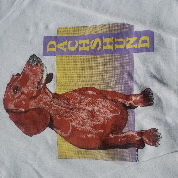 Vintage Other - 1990 Vintage Fruit Of the Loom Dachshund Xlarge White Sweater
